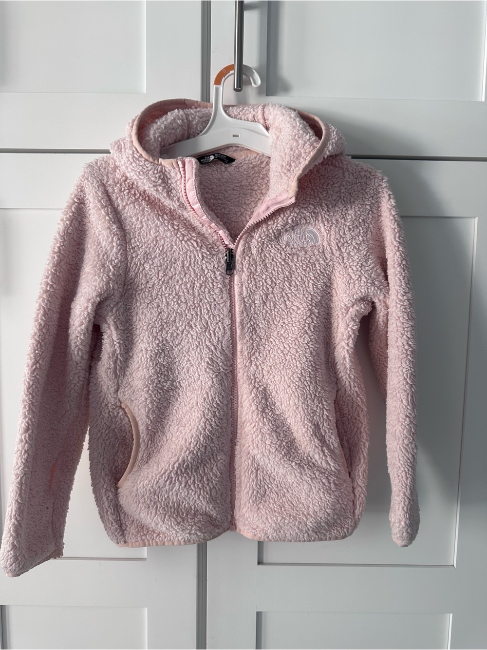 The North Face Kids' Light Pink Sherpa Hooded Puffer Jacket